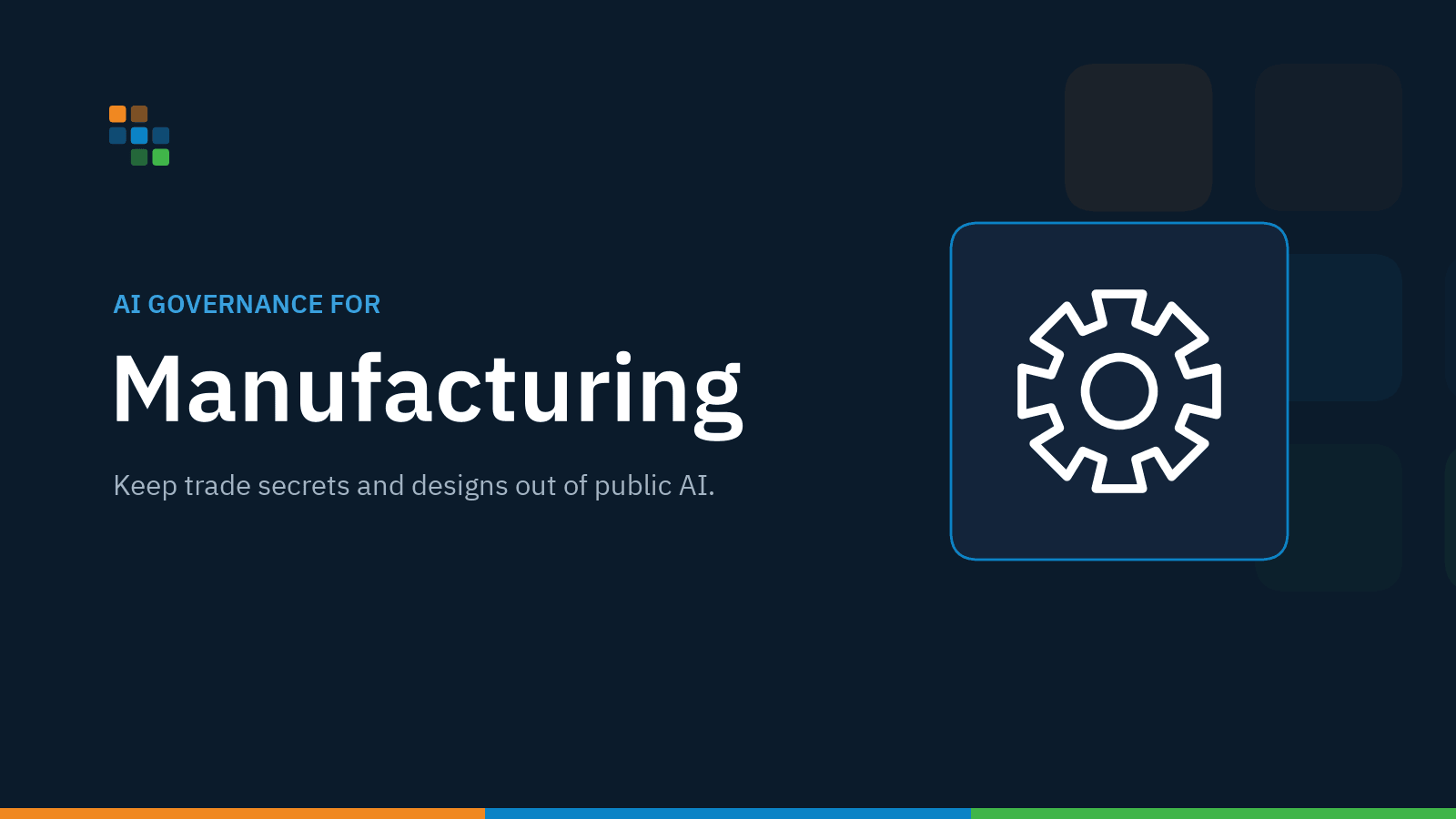 Governed AI control plane for manufacturing routing prompts through classification, policy, and audit.