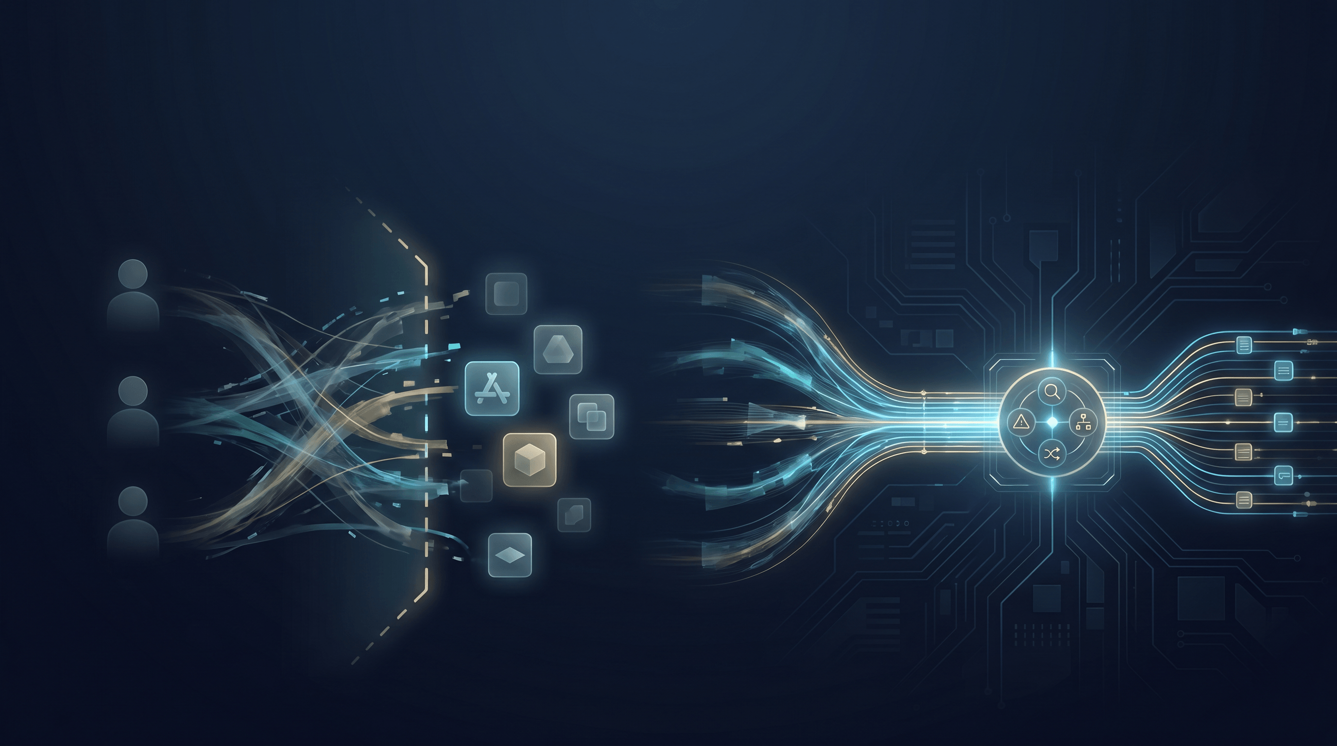 Shadow AI versus a governed AI control plane that classifies, routes, and audits enterprise AI use.