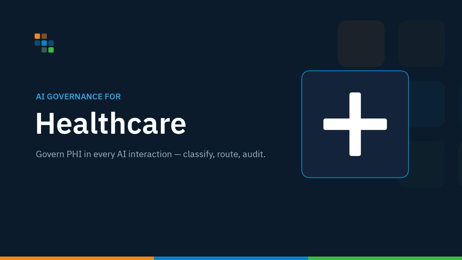 Governed AI control plane for healthcare routing prompts through classification, policy, and audit.